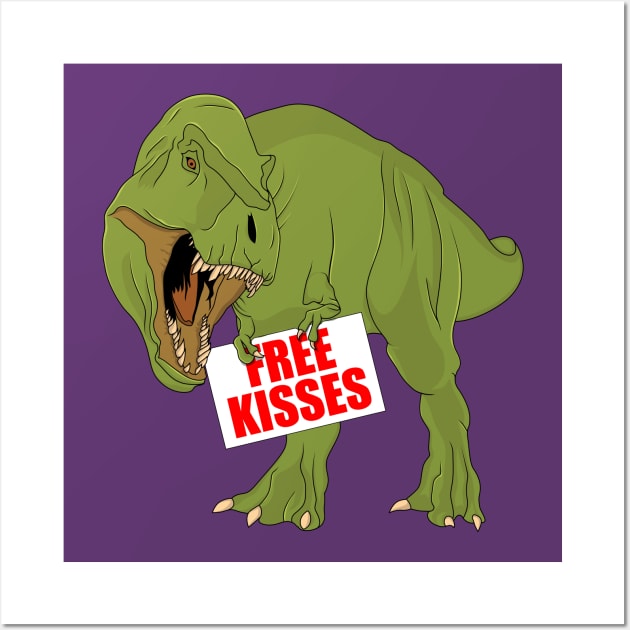 Free kisses trex Wall Art by Bomdesignz